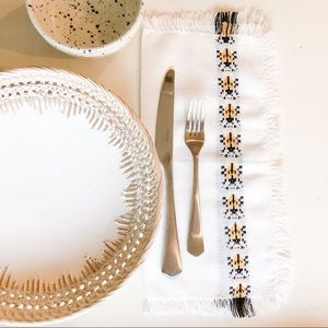 Vintage Cloth Fringe Napkins • set of 4